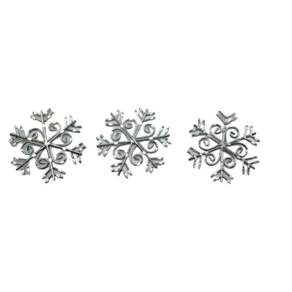 Silver Metal Snowflakes Christmas Table Decoration Craft lot 3 - Picture 2 of 3